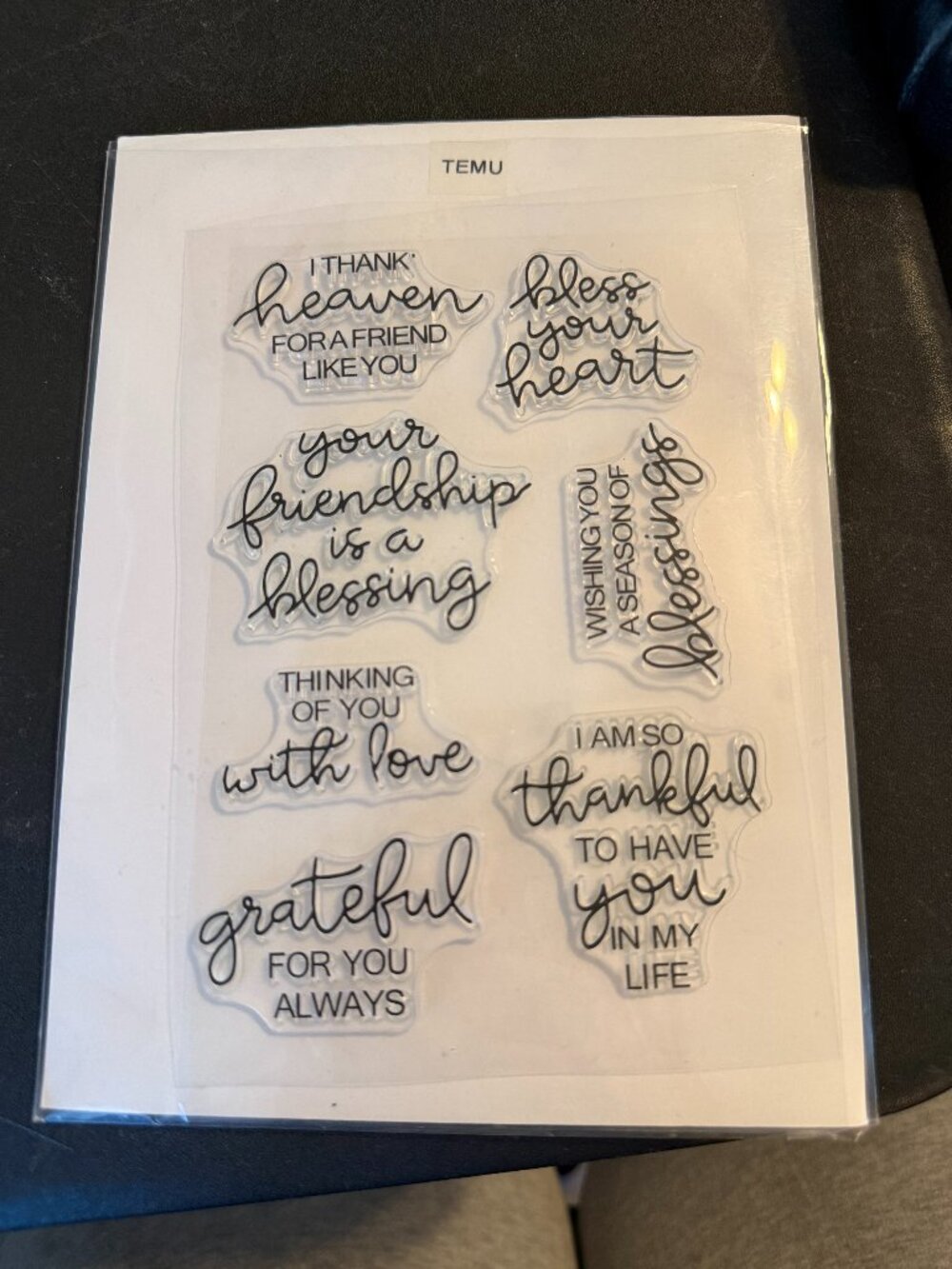 Temu Rubber Stamp Set Thanks and Friendship